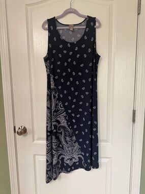 Chico's Navy Paisley Midi Dress